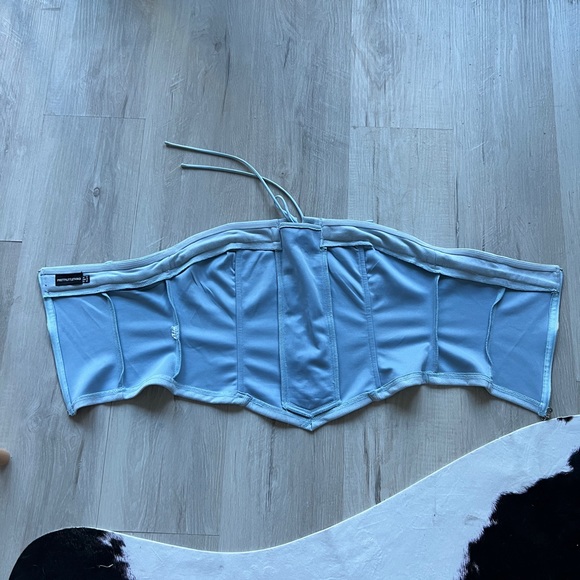 PrettyLittleThing corset style blue top - Picture 5 of 5